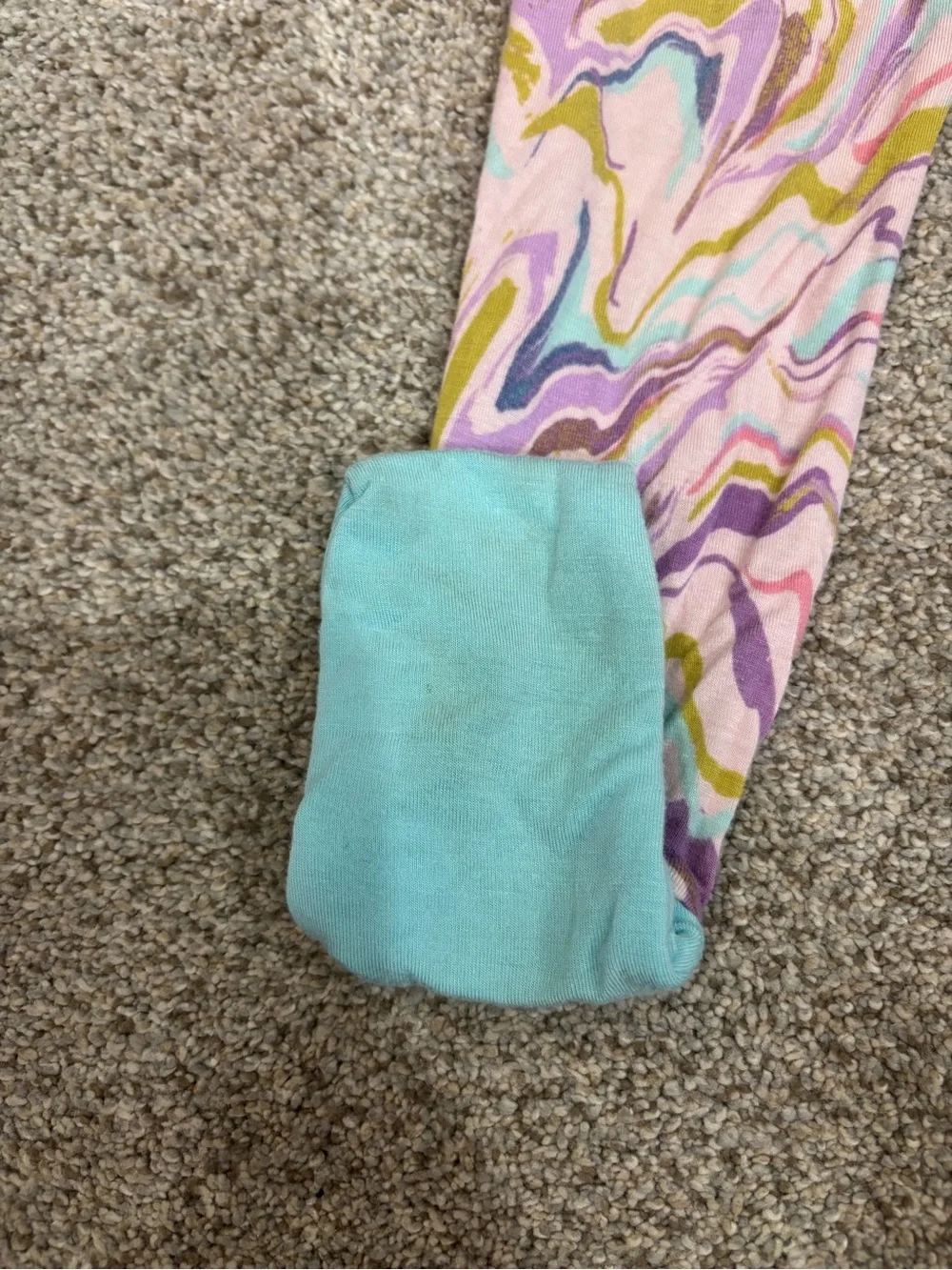 Little Sleepies Pink Marble Swirl Bamboo Viscose Zippy Size 12-18 Months